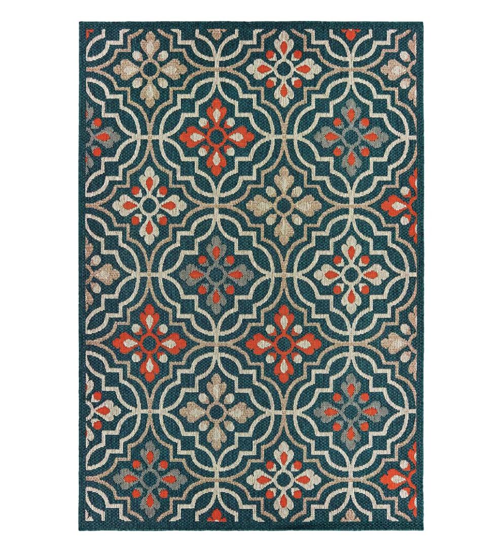 Plow & Hearth Synthetic Rugs Indoor Living Cambridge Tilework Indoor/Outdoor Rug