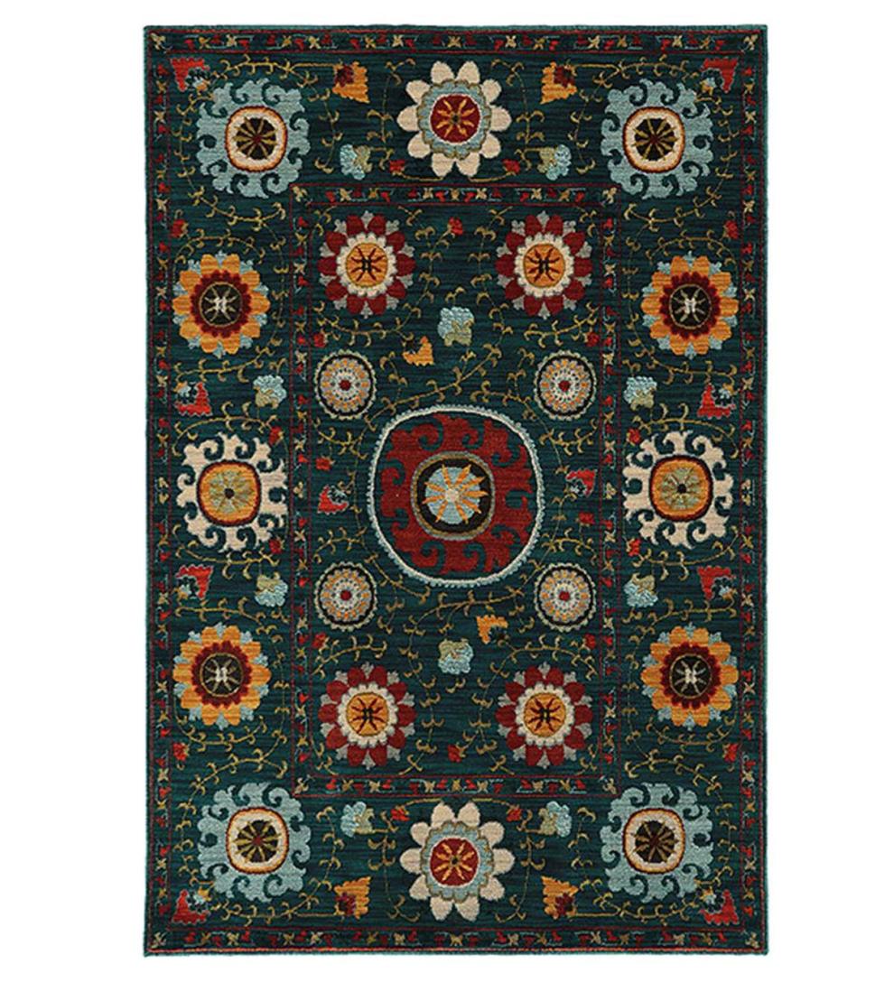 Plow & Hearth Synthetic Rugs Indoor Living Covington Charcoal Floral Area Rugs