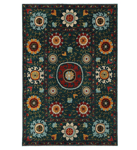 Plow & Hearth Synthetic Rugs Indoor Living Covington Charcoal Floral Area Rugs