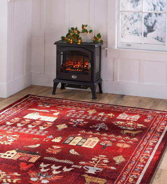 Plow & Hearth Synthetic Rugs Indoor Living Grafton Folk Art Endurastran Rug