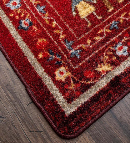 Plow & Hearth Synthetic Rugs Indoor Living Grafton Folk Art Endurastran Rug
