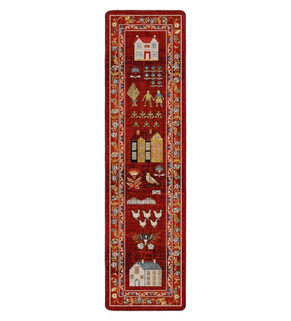 Plow & Hearth Synthetic Rugs Indoor Living Grafton Folk Art Endurastran Rug