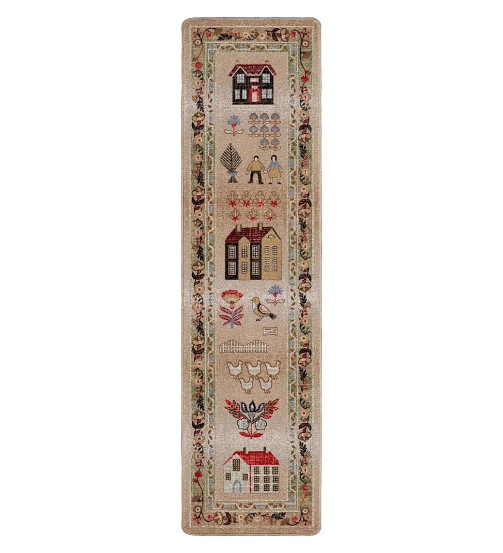 Plow & Hearth Synthetic Rugs Indoor Living Grafton Folk Art Endurastran Rug