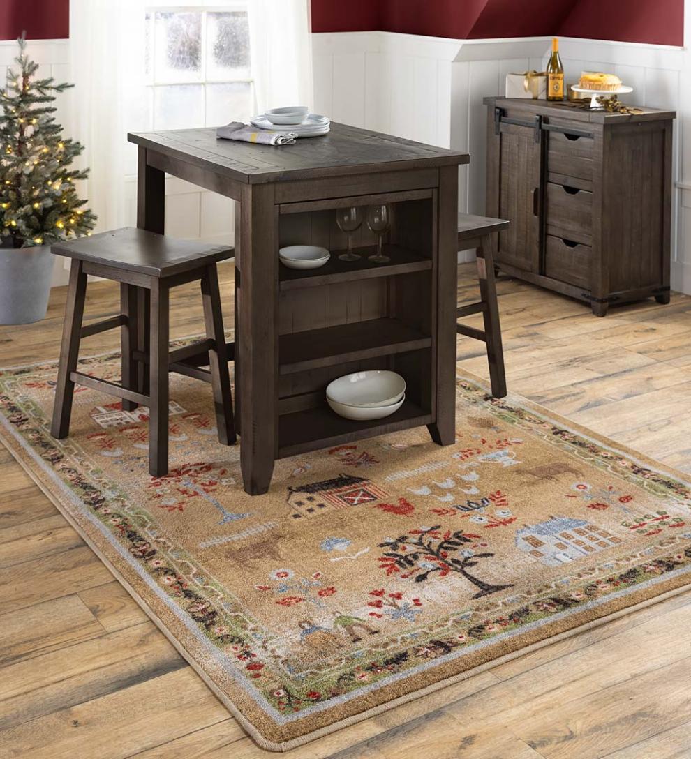 Plow & Hearth Synthetic Rugs Indoor Living Grafton Folk Art Endurastran Rug