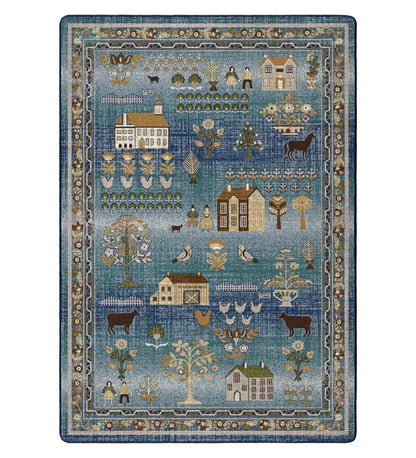 Plow & Hearth Synthetic Rugs Indoor Living Grafton Folk Art Endurastran Rug