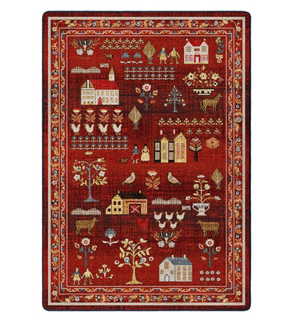 Plow & Hearth Synthetic Rugs Indoor Living Grafton Folk Art Endurastran Rug