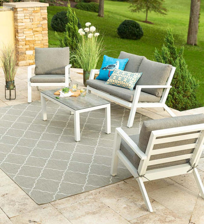 Plow & Hearth Synthetic Rugs Indoor Living Hamilton Latticework Indoor/Outdoor Rug