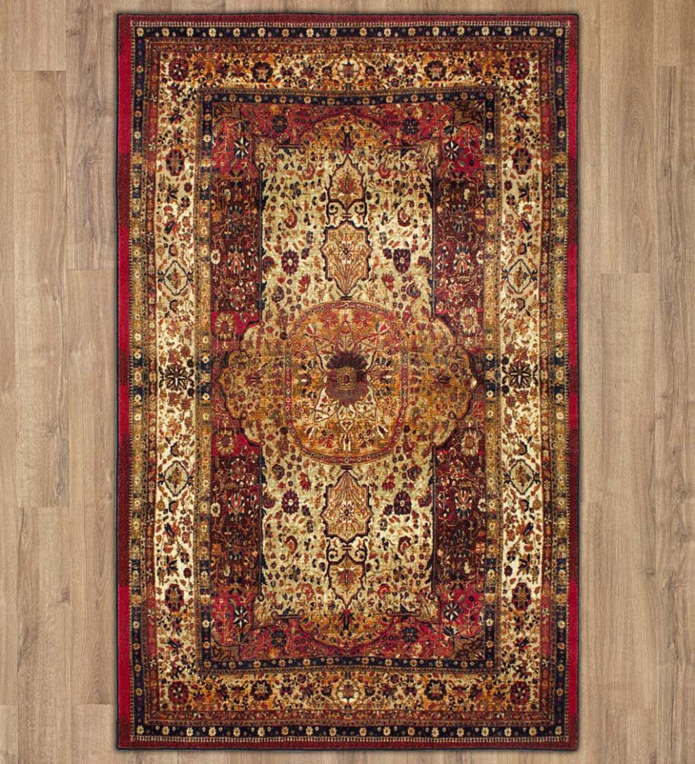 Plow & Hearth Synthetic Rugs Indoor Living Heirloom Shiraz Easy Care Smartstrand Rug