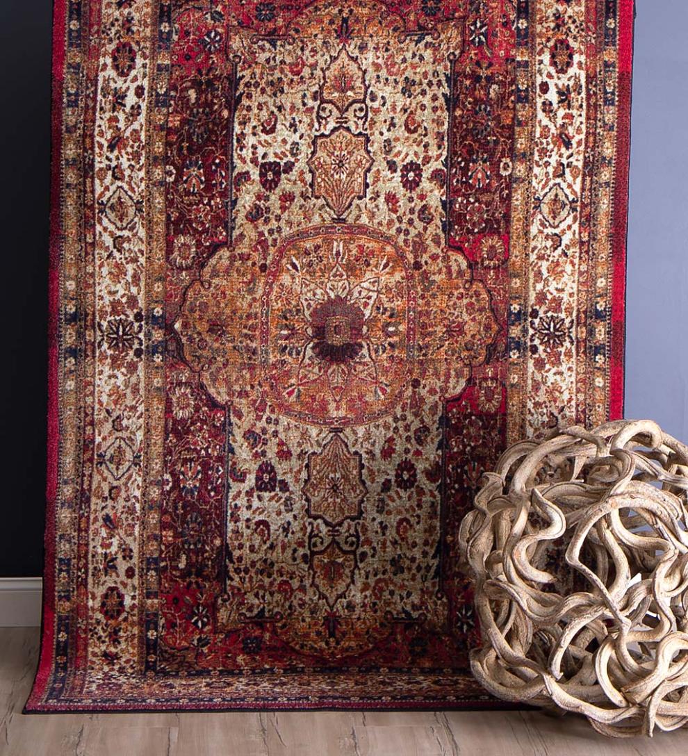 Plow & Hearth Synthetic Rugs Indoor Living Heirloom Shiraz Easy Care Smartstrand Rug