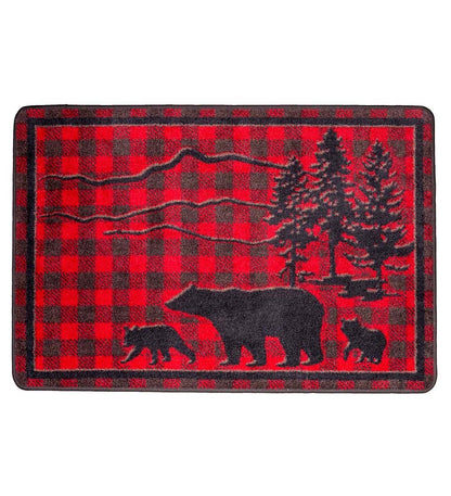 Plow & Hearth Synthetic Rugs Indoor Living Huntington Bear Buffalo Check Endurastran Rug