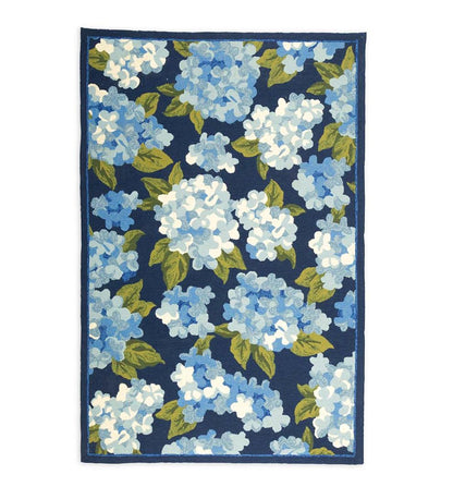 Plow & Hearth Synthetic Rugs Indoor Living Hydrangea Indoor/Outdoor Rug