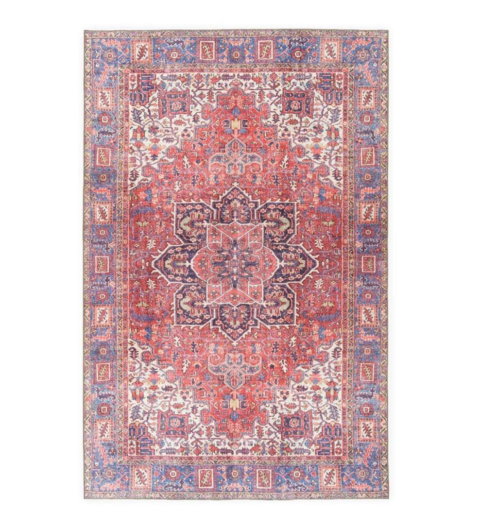 Plow & Hearth Synthetic Rugs Indoor Living Indoor/Outdoor Berkley Border Polyester Rug
