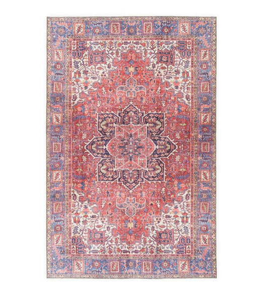 Plow & Hearth Synthetic Rugs Indoor Living Indoor/Outdoor Berkley Border Polyester Rug
