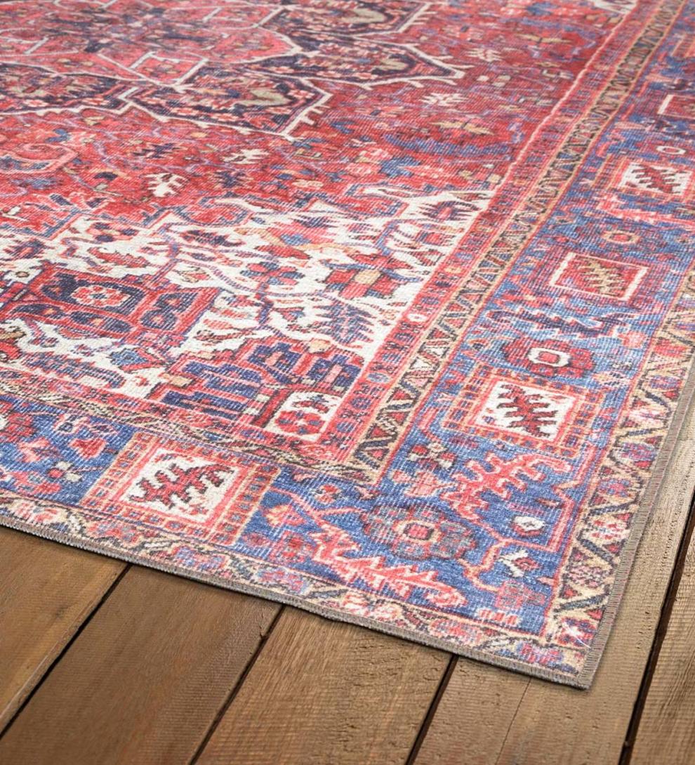 Plow & Hearth Synthetic Rugs Indoor Living Indoor/Outdoor Berkley Border Polyester Rug