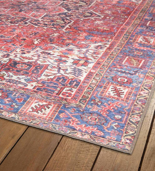 Plow & Hearth Synthetic Rugs Indoor Living Indoor/Outdoor Berkley Border Polyester Rug