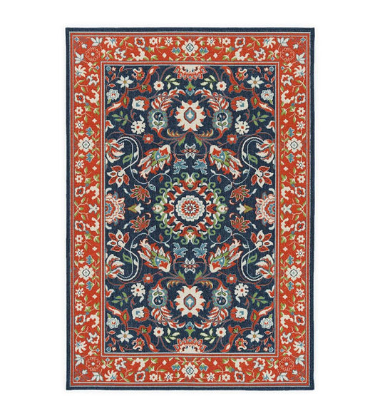 Plow & Hearth Synthetic Rugs Indoor Living Indoor/Outdoor Brunswick Border Polypropylene Rug