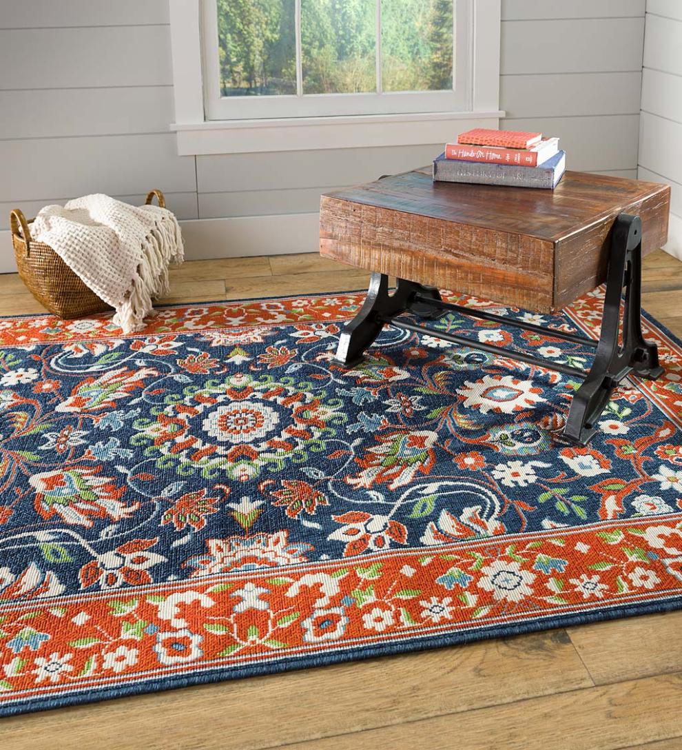 Plow & Hearth Synthetic Rugs Indoor Living Indoor/Outdoor Brunswick Border Polypropylene Rug
