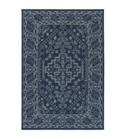 Plow & Hearth Synthetic Rugs Indoor Living Indoor/Outdoor Brunswick Damask Polypropylene Rug