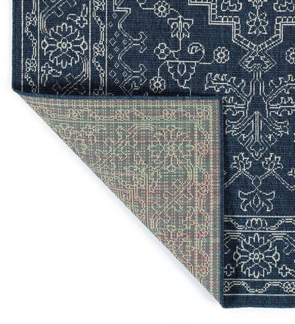 Plow & Hearth Synthetic Rugs Indoor Living Indoor/Outdoor Brunswick Damask Polypropylene Rug