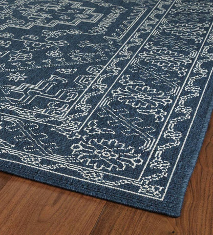 Plow & Hearth Synthetic Rugs Indoor Living Indoor/Outdoor Brunswick Damask Polypropylene Rug
