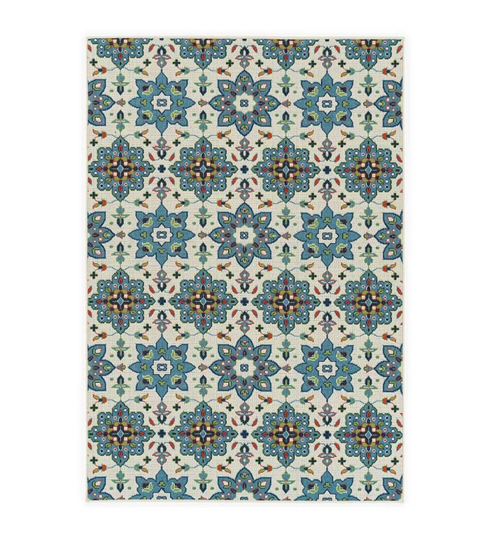 Plow & Hearth Synthetic Rugs Indoor Living Indoor/Outdoor Brunswick Floral Polypropylene Rug