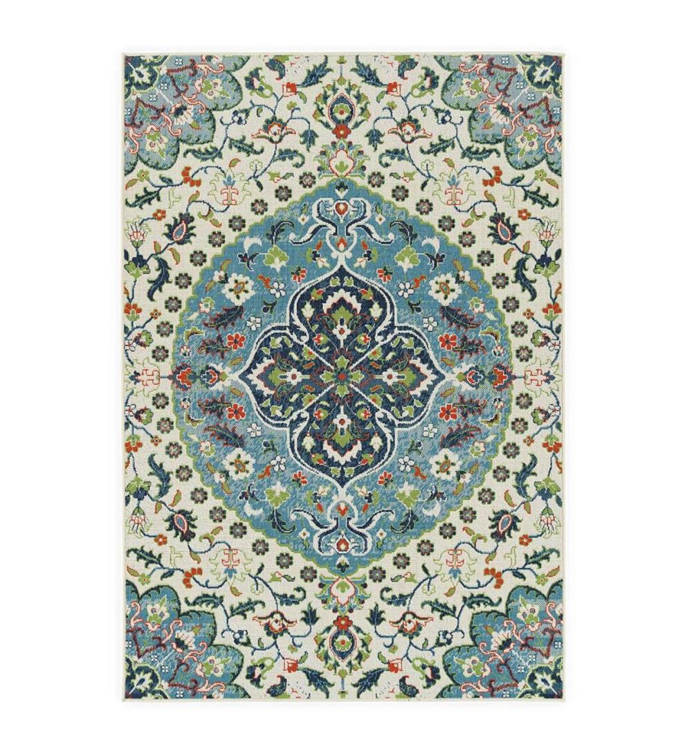 Plow & Hearth Synthetic Rugs Indoor Living Indoor/Outdoor Brunswick Medallion Polypropylene Rug