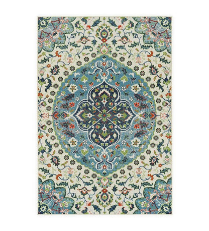 Plow & Hearth Synthetic Rugs Indoor Living Indoor/Outdoor Brunswick Medallion Polypropylene Rug