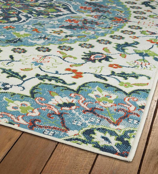Plow & Hearth Synthetic Rugs Indoor Living Indoor/Outdoor Brunswick Medallion Polypropylene Rug