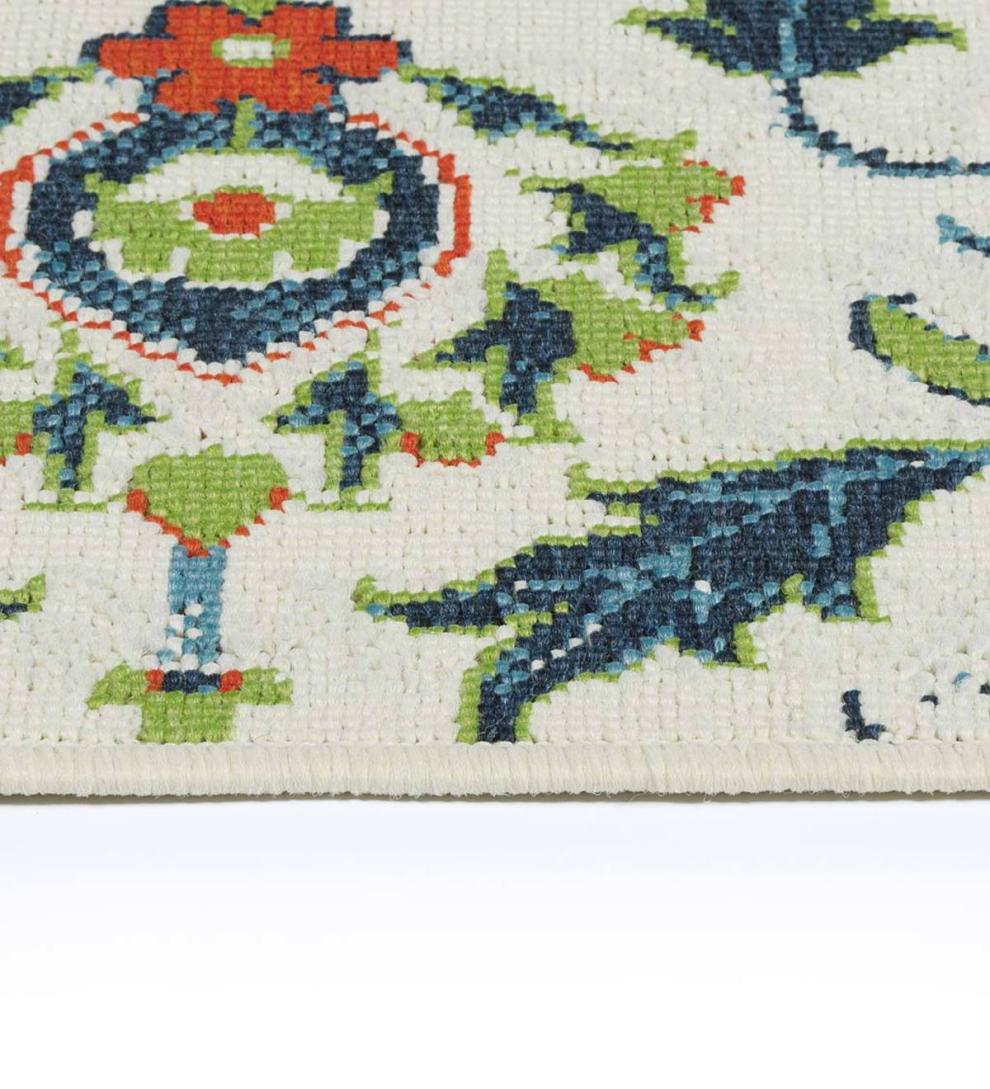 Plow & Hearth Synthetic Rugs Indoor Living Indoor/Outdoor Brunswick Medallion Polypropylene Rug