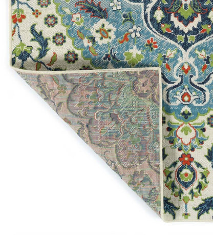 Plow & Hearth Synthetic Rugs Indoor Living Indoor/Outdoor Brunswick Medallion Polypropylene Rug