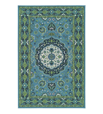 Plow & Hearth Synthetic Rugs Indoor Living Indoor/Outdoor Brunswick Wreath Polypropylene Rug