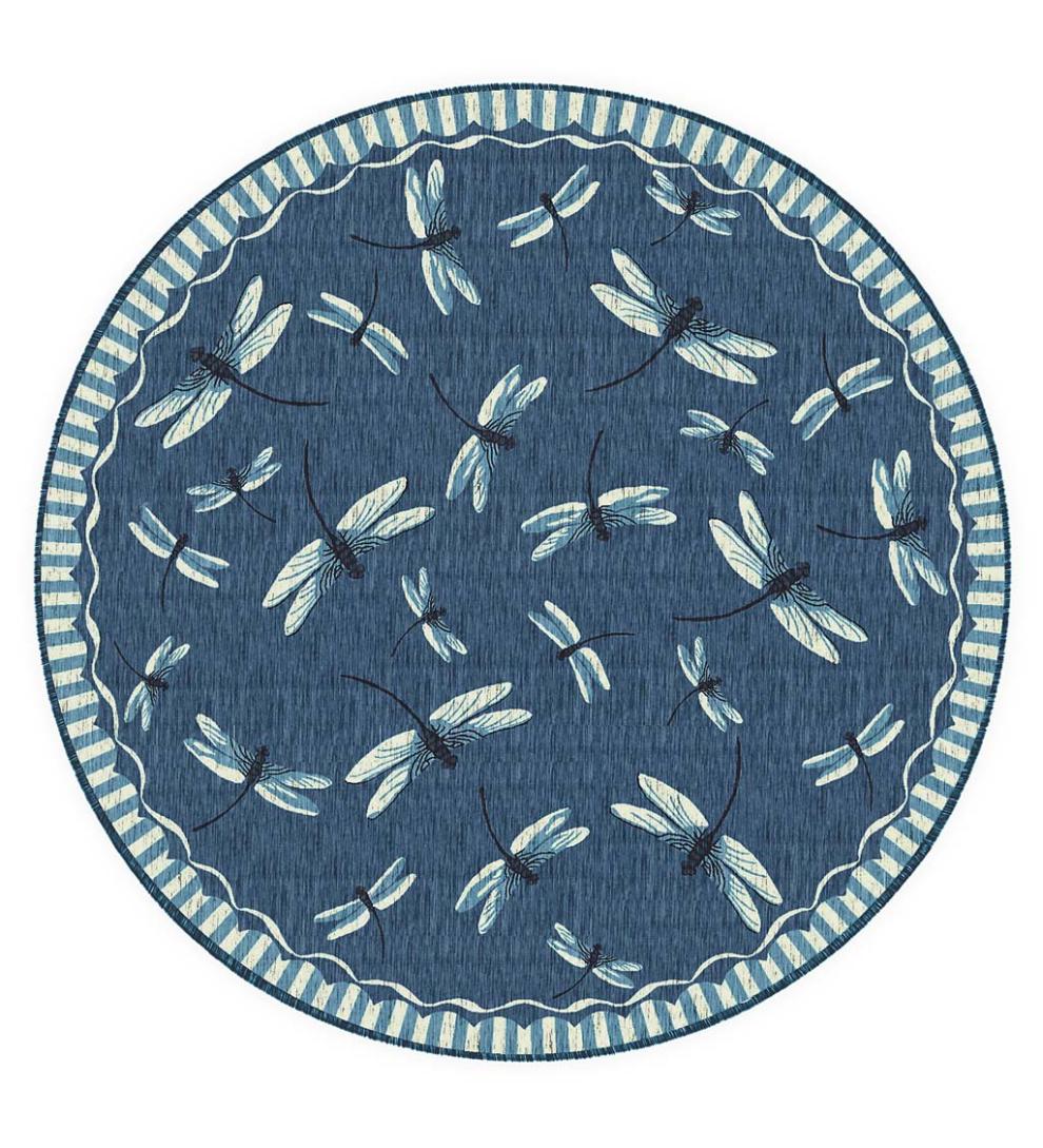 Plow & Hearth Synthetic Rugs Indoor Living Indoor/Outdoor Dragonfly Rug