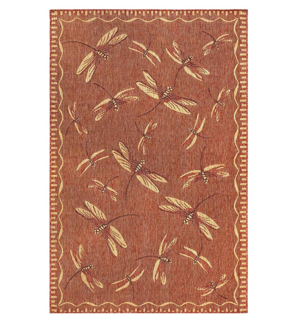Plow & Hearth Synthetic Rugs Indoor Living Indoor/Outdoor Dragonfly Rug