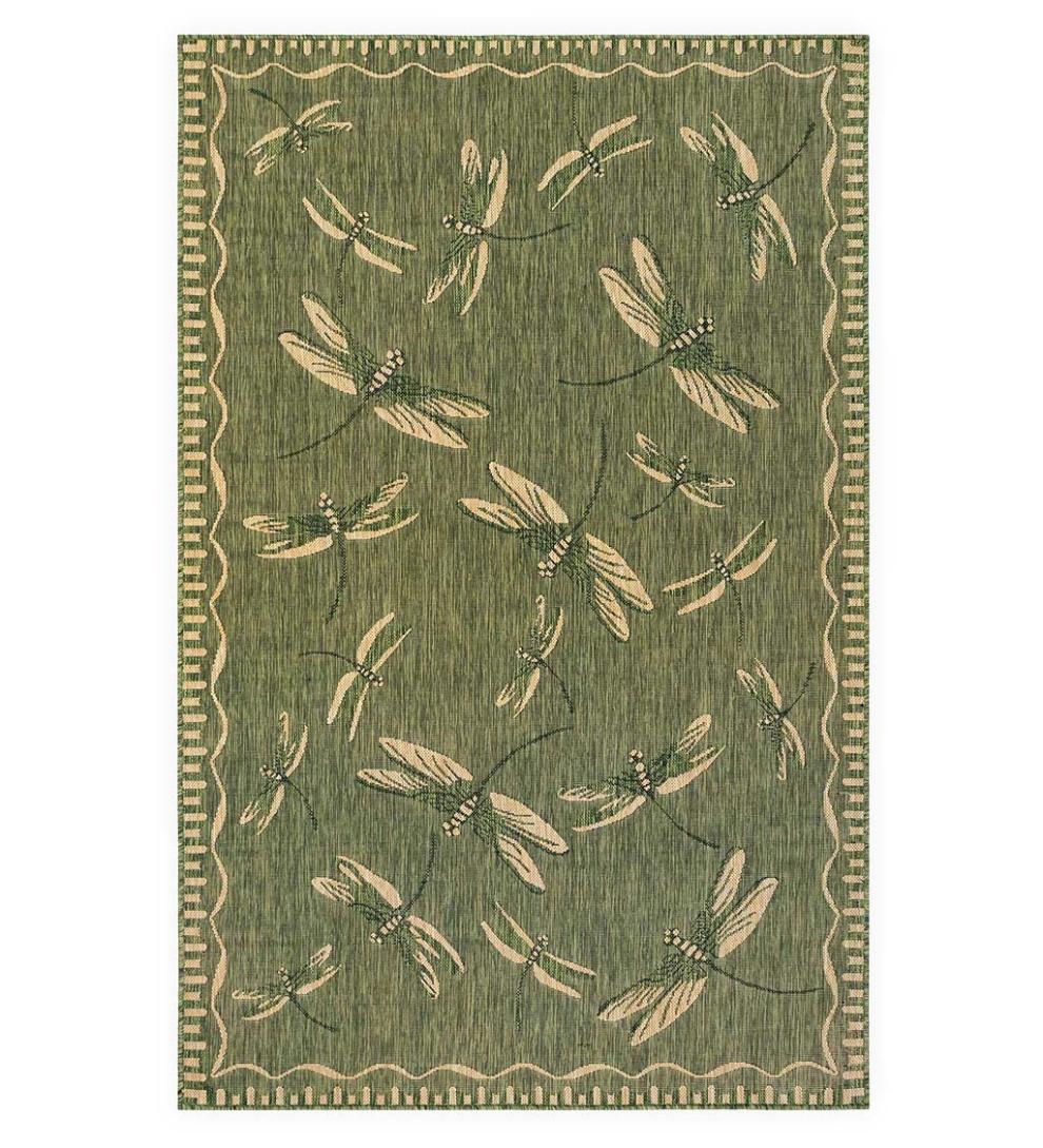 Plow & Hearth Synthetic Rugs Indoor Living Indoor/Outdoor Dragonfly Rug