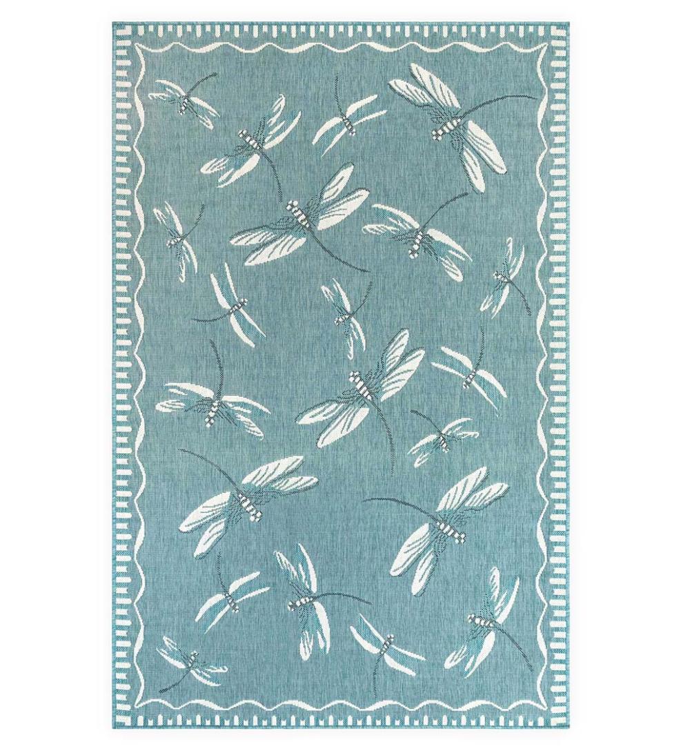 Plow & Hearth Synthetic Rugs Indoor Living Indoor/Outdoor Dragonfly Rug