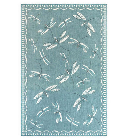 Plow & Hearth Synthetic Rugs Indoor Living Indoor/Outdoor Dragonfly Rug