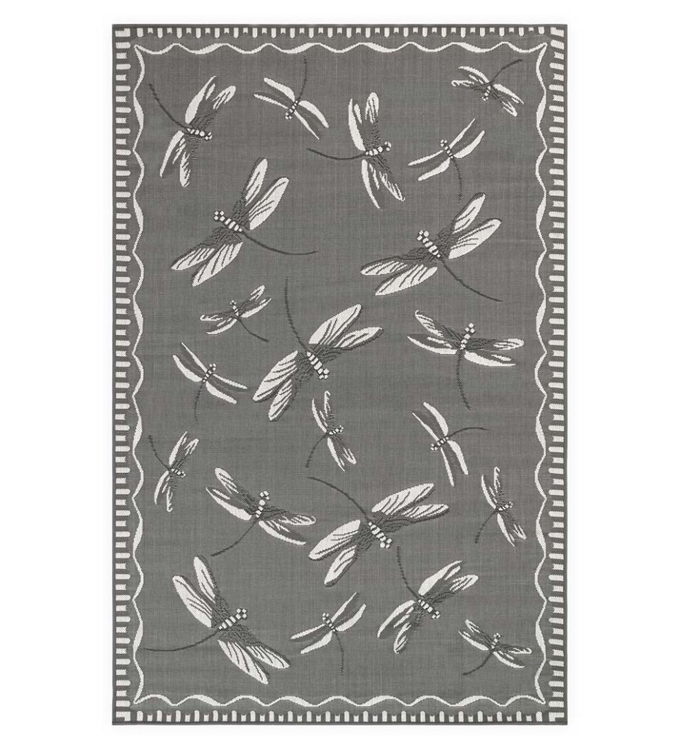 Plow & Hearth Synthetic Rugs Indoor Living Indoor/Outdoor Dragonfly Rug