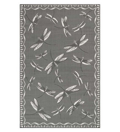 Plow & Hearth Synthetic Rugs Indoor Living Indoor/Outdoor Dragonfly Rug