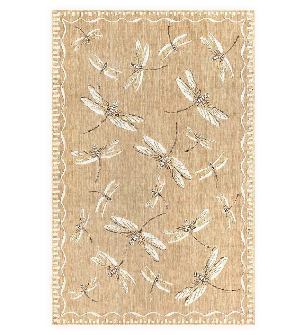 Plow & Hearth Synthetic Rugs Indoor Living Indoor/Outdoor Dragonfly Rug