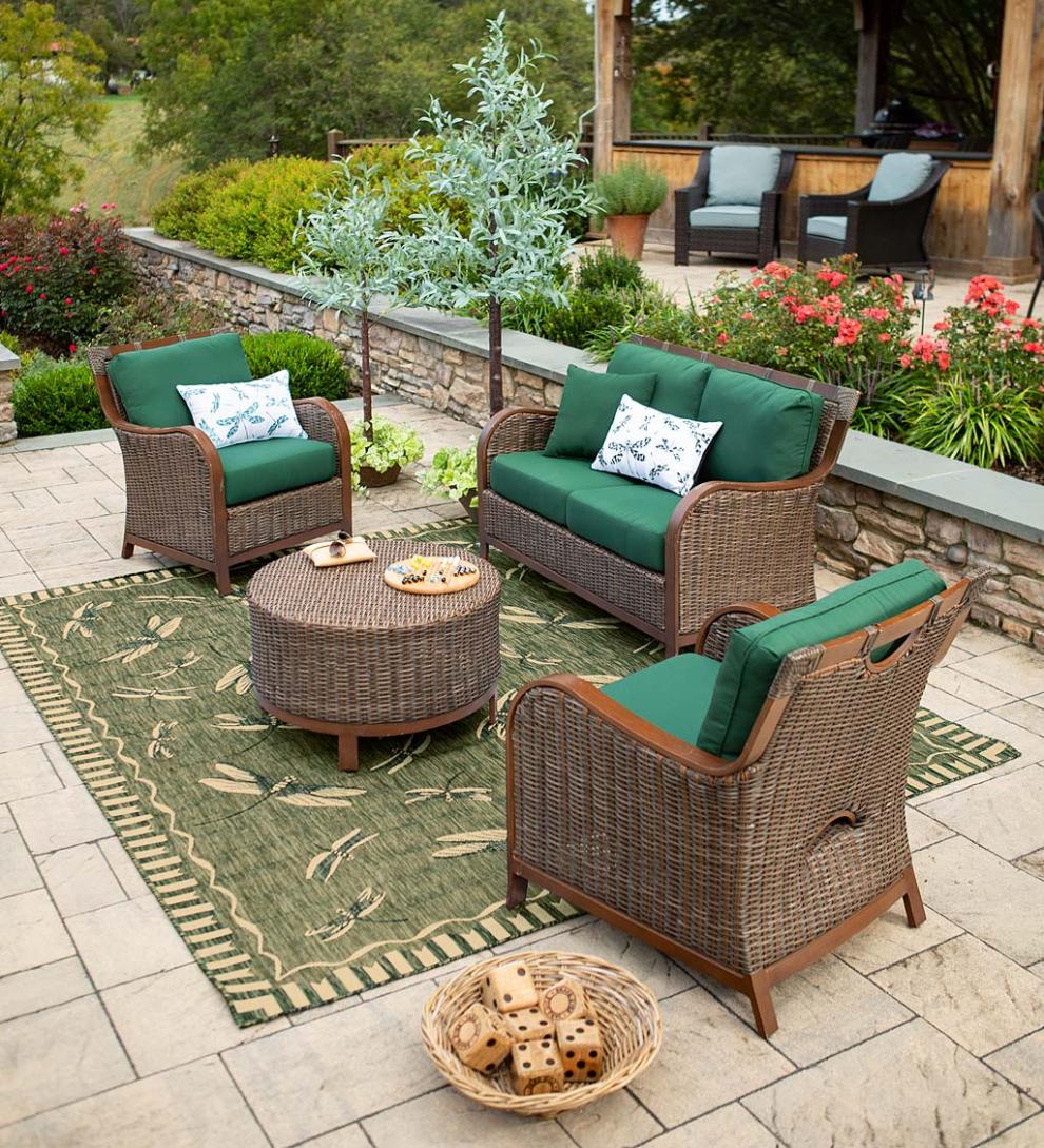 Plow & Hearth Synthetic Rugs Indoor Living Indoor/Outdoor Dragonfly Rug