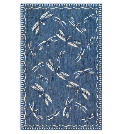 Plow & Hearth Synthetic Rugs Indoor Living Indoor/Outdoor Dragonfly Rug