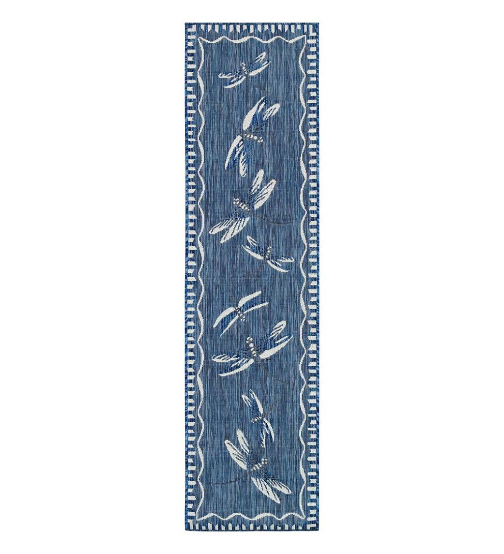 Plow & Hearth Synthetic Rugs Indoor Living Indoor/Outdoor Dragonfly Rug