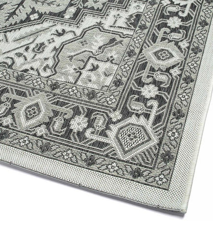 Plow & Hearth Synthetic Rugs Indoor Living Indoor/Outdoor Lake Placid Damask Polypropylene Rug