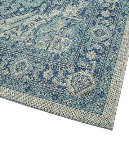 Plow & Hearth Synthetic Rugs Indoor Living Indoor/Outdoor Lake Placid Damask Polypropylene Rug