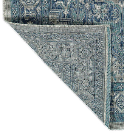Plow & Hearth Synthetic Rugs Indoor Living Indoor/Outdoor Lake Placid Damask Polypropylene Rug