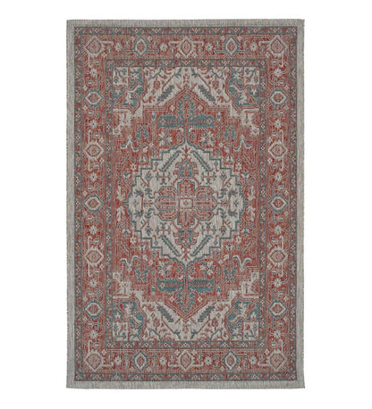 Plow & Hearth Synthetic Rugs Indoor Living Indoor/Outdoor Lake Placid Damask Polypropylene Rug