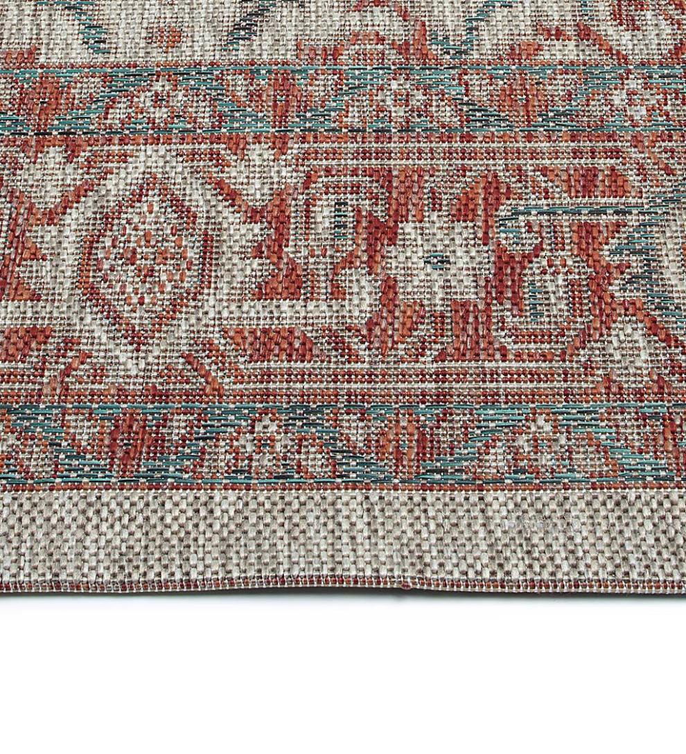 Plow & Hearth Synthetic Rugs Indoor Living Indoor/Outdoor Lake Placid Damask Polypropylene Rug
