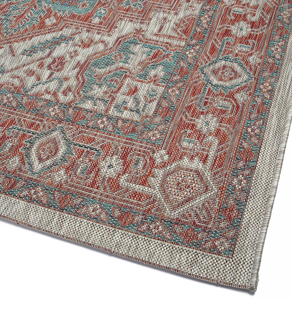 Plow & Hearth Synthetic Rugs Indoor Living Indoor/Outdoor Lake Placid Damask Polypropylene Rug