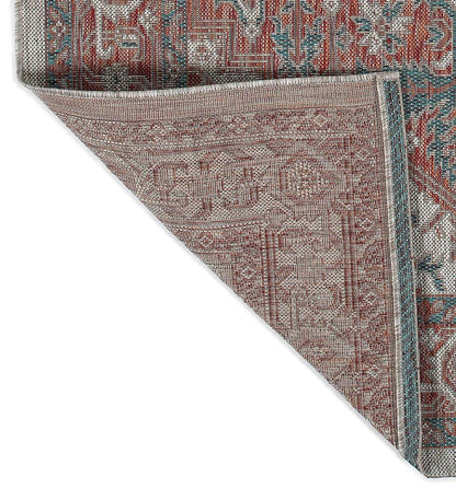 Plow & Hearth Synthetic Rugs Indoor Living Indoor/Outdoor Lake Placid Damask Polypropylene Rug