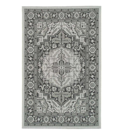 Plow & Hearth Synthetic Rugs Indoor Living Indoor/Outdoor Lake Placid Damask Polypropylene Rug